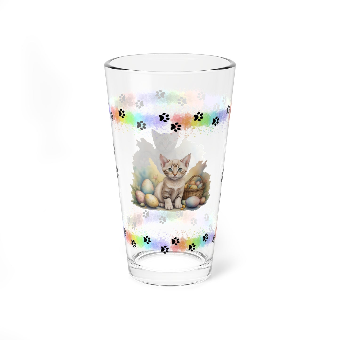 Devon Rex - Pawsitively Joyful Easter Kitten - Pint Glass, 16oz