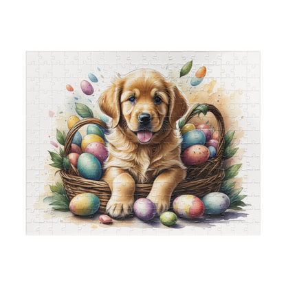 Golden Retriever Easter Puppy Puzzle - Dog Lovers, Mental Health Benefits, Holiday Fun, Mindfulness, Stress Relief, Festive Gift