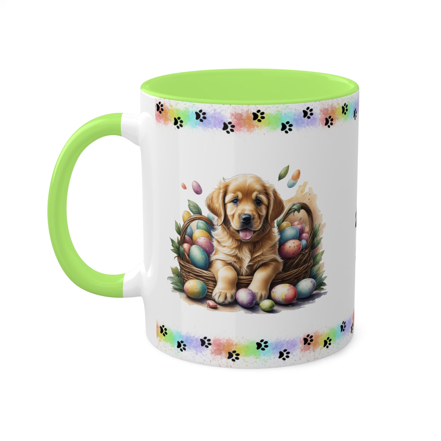 Golden Retriever - Eggstra-Adorable Easter Puppy Two-Tone Coffee Mug, 11oz