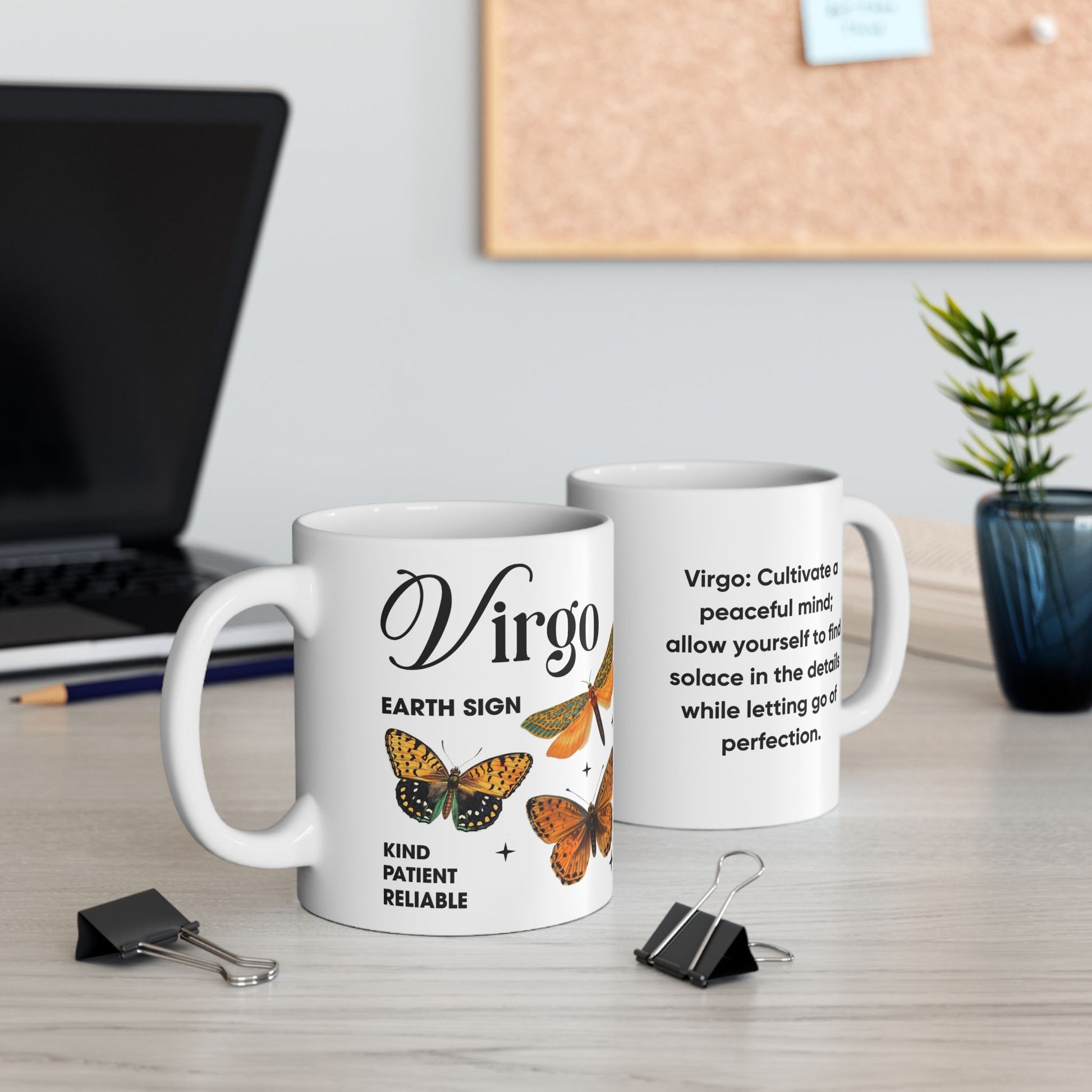 Virgo Personalized Zodiac Mug, Gift for Virgo, Horoscope Gift, Virgo Birthday, Butterfly Design, Astrology Virgo Mug, Virgo Zodiac Sign, Zodiac Gift