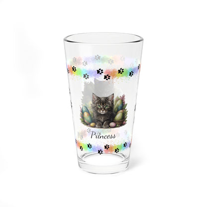 Maine Coon Easter Kitten 16oz Pint Glass - Personalized Cat-Themed Gift, Mental Health Drinkware, Holiday Décor & Easter Celebration