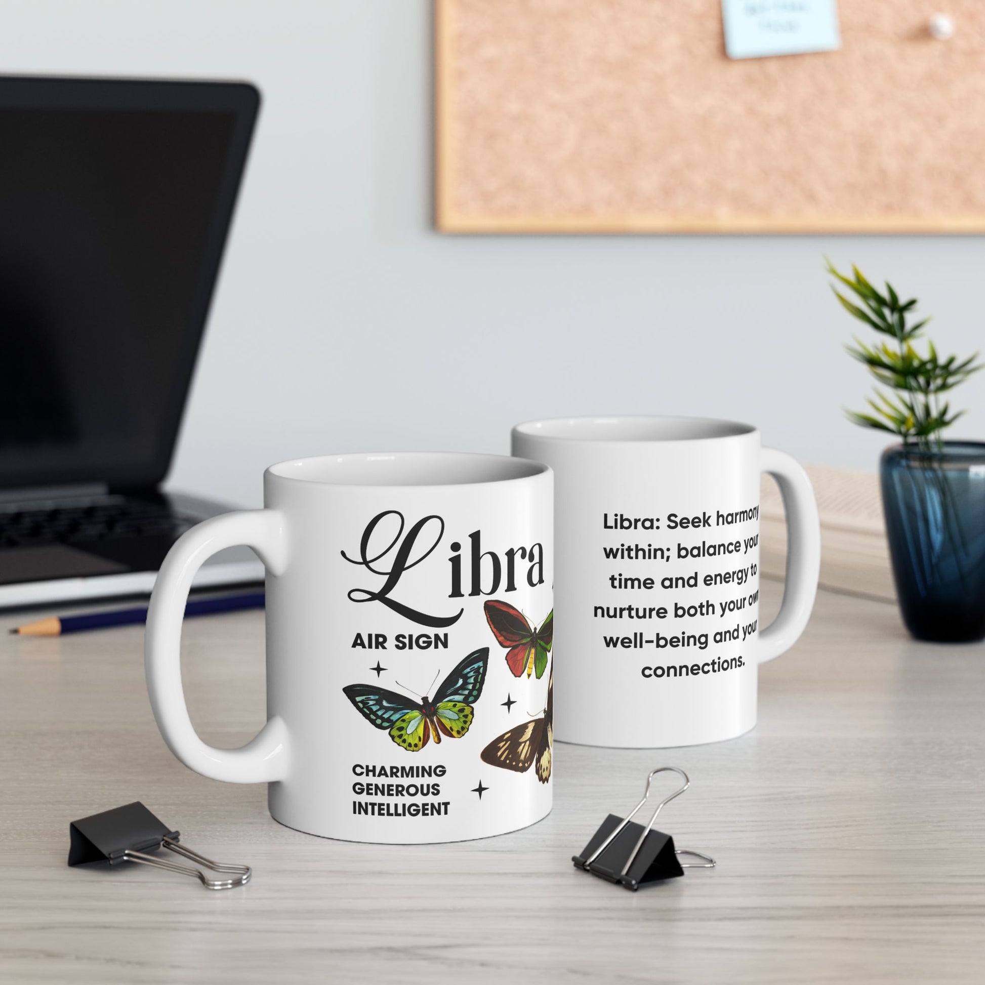 Libra Personalized Zodiac Mug, Gift for Libra, Horoscope Gift, Libra Birthday, Butterfly Design, Astrology Libra Mug, Libra Zodiac Sign, Zodiac Gift