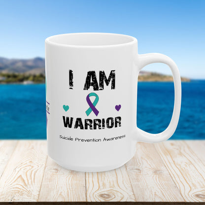 I am of a Warrior - Personalized Suicide Prevention Awareness Gift, Empowerment and Resilience Ceramic Mug, Support for Survivors