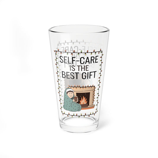 Self-Care Is The Best Gift, Christmas Pint Glass, 16oz