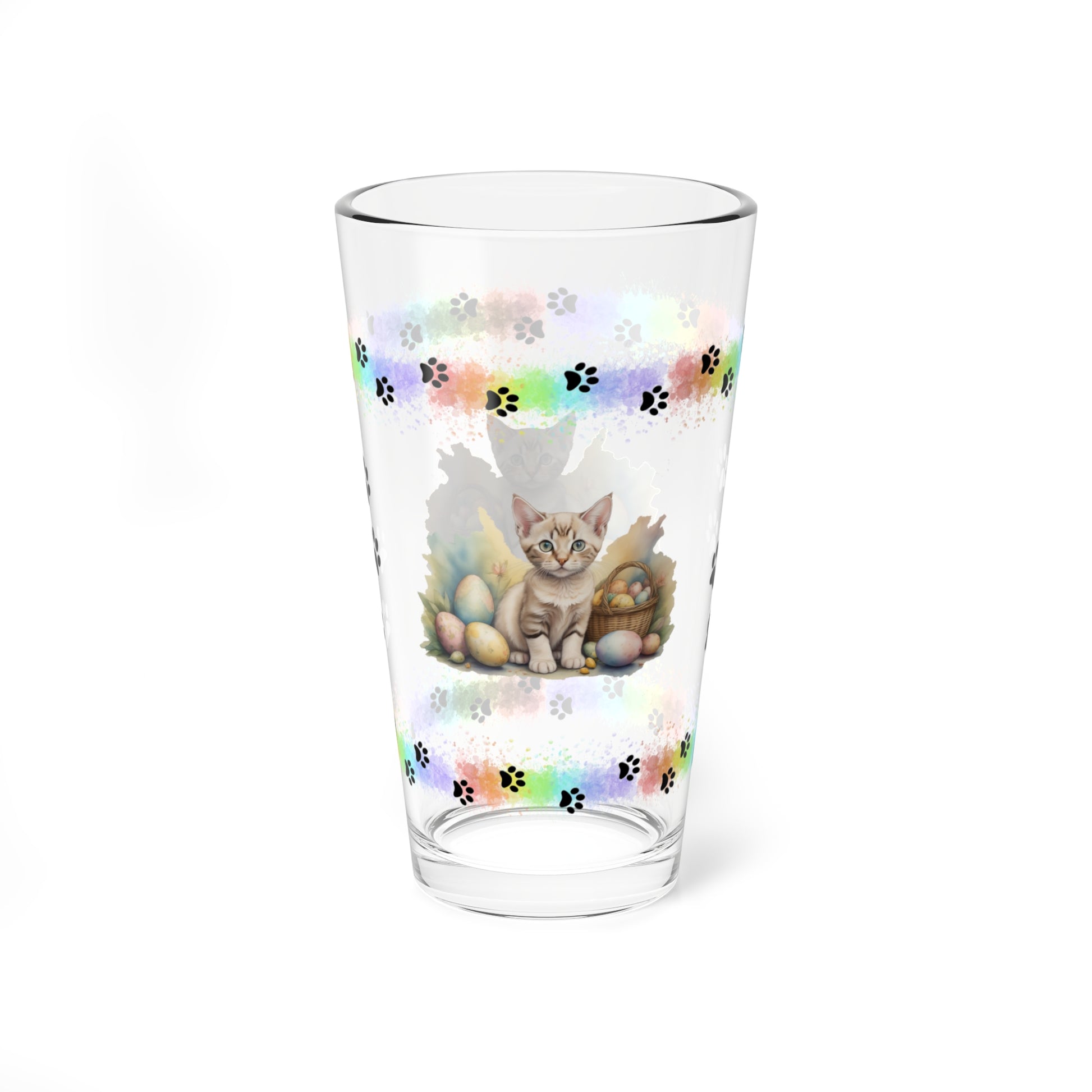 Devon Rex - Pawsitively Joyful Easter Kitten - Pint Glass, 16oz