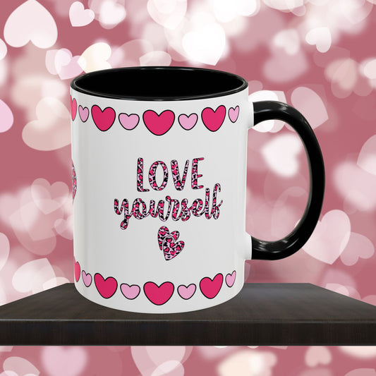 Love Yourself Mug - Mental Health & Wellness Ceramic Mug, 11oz or 15oz, Encouraging Positivity and Emotional Balance