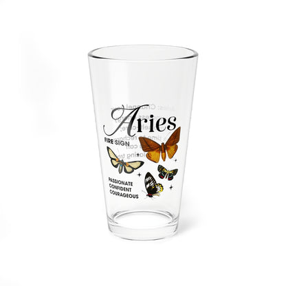 Aries Zodiac Pint Glass 16oz, Astrology Drinkware, Horoscope Gift, Zodiac Glass, Birthday Gift, Cosmic Glassware, Astrology Themed Drinkware