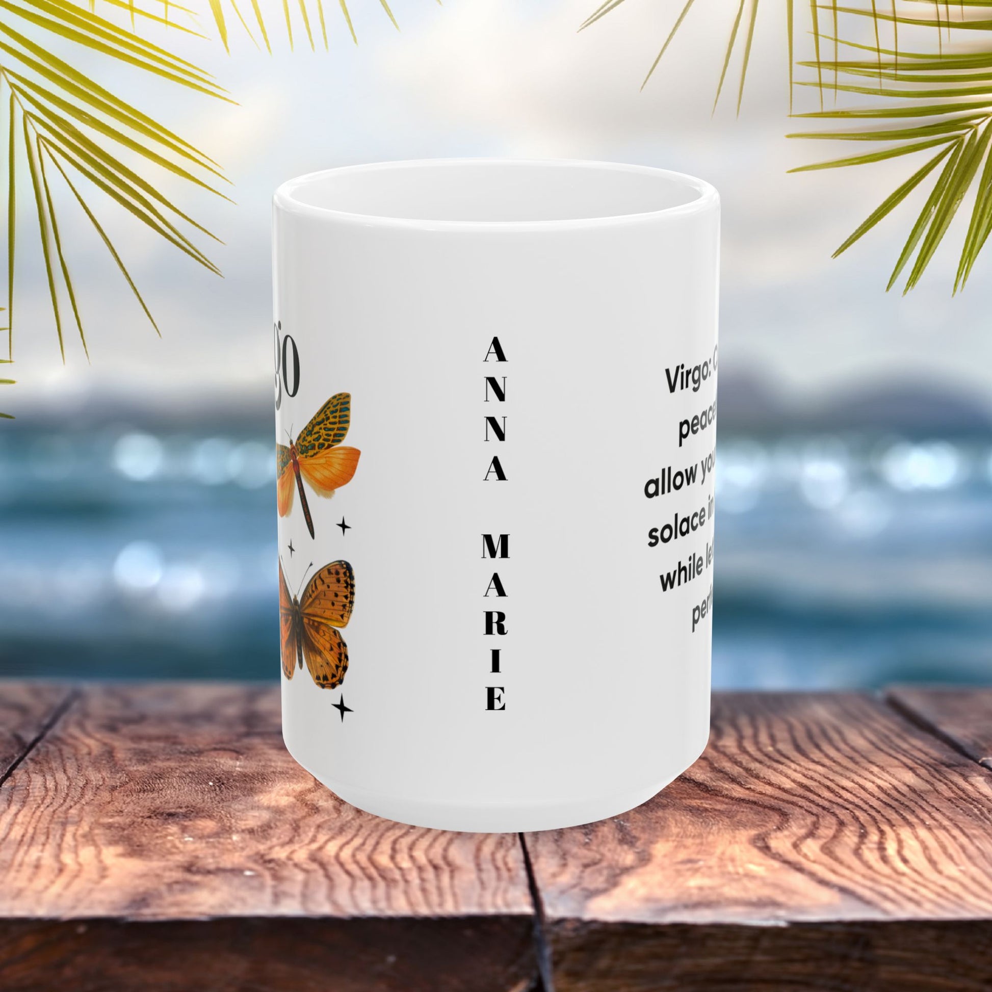 Virgo Personalized Zodiac Mug, Gift for Virgo, Horoscope Gift, Virgo Birthday, Butterfly Design, Astrology Virgo Mug, Virgo Zodiac Sign, Zodiac Gift