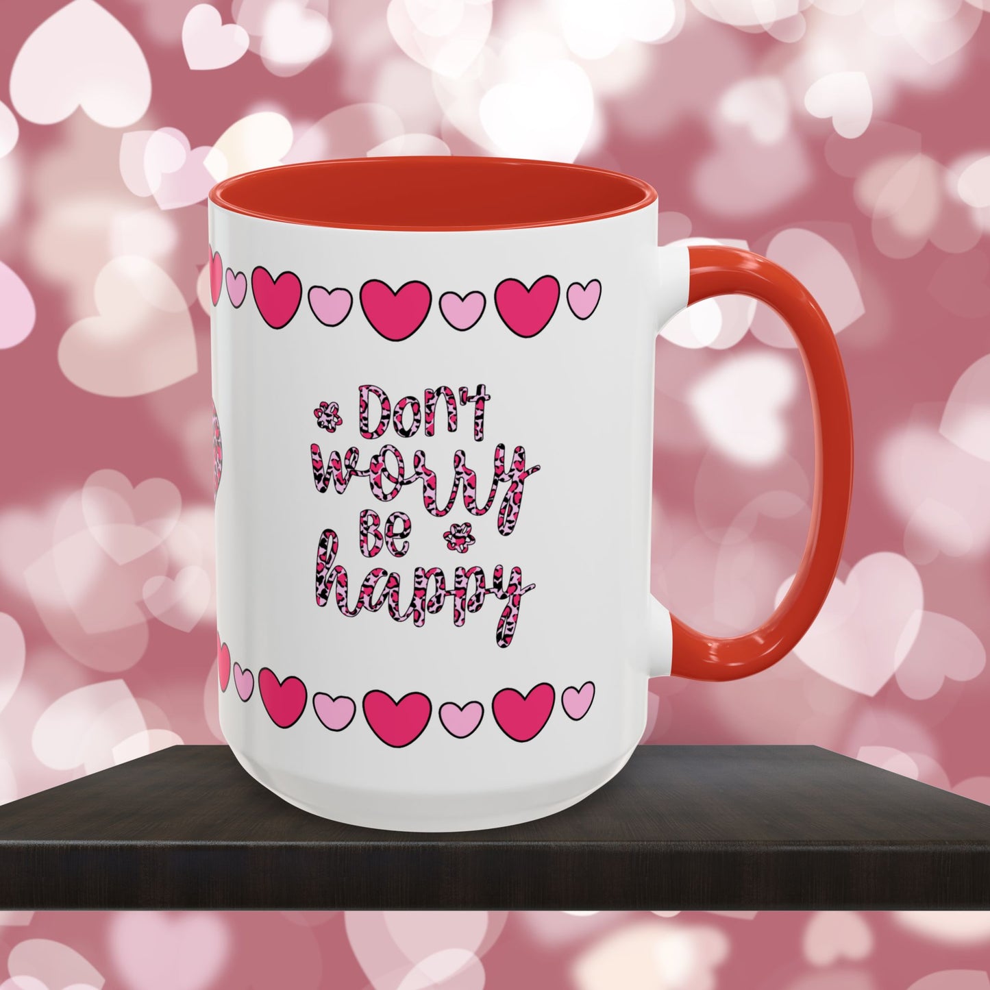 Don't Worry Be Happy - Mental Health & Wellness Ceramic Mug, 11oz or 15oz, Encouraging Positivity and Emotional Balance