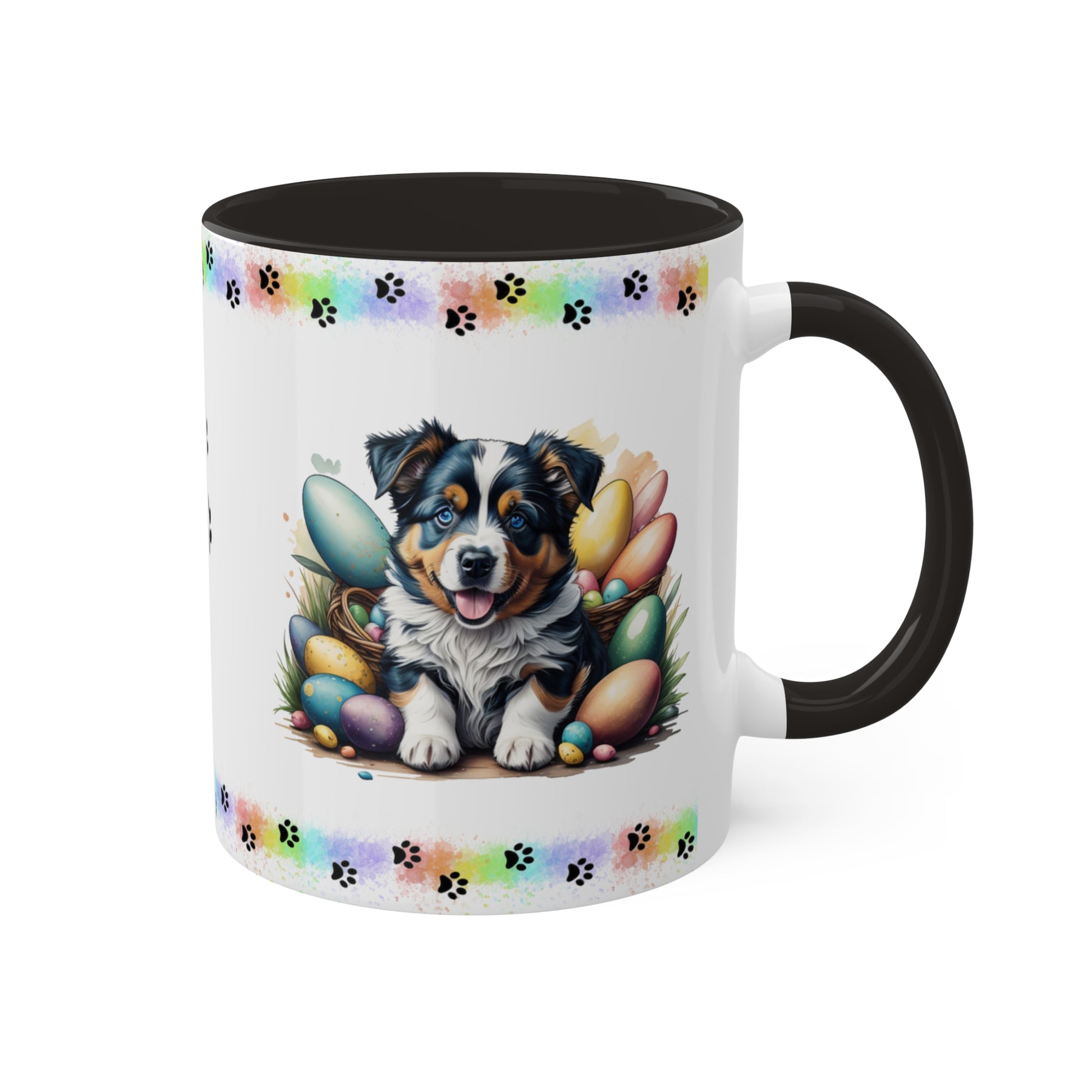 Australian Shepherd - Eggstra-Adorable Easter Puppy Two-Tone Coffee Mug, 11oz