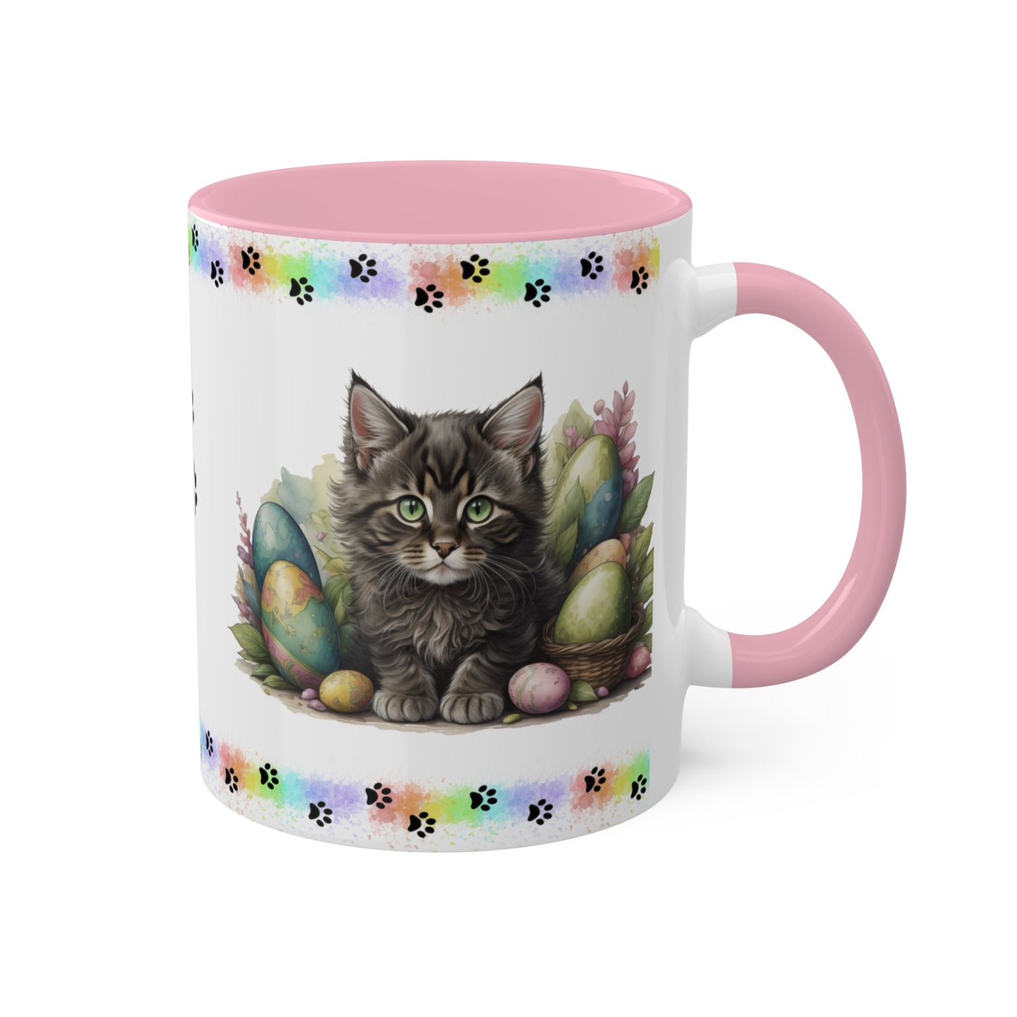 Maine Coon - Eggstra-Adorable Easter Kitten Two-Tone Coffee Mug, 11oz