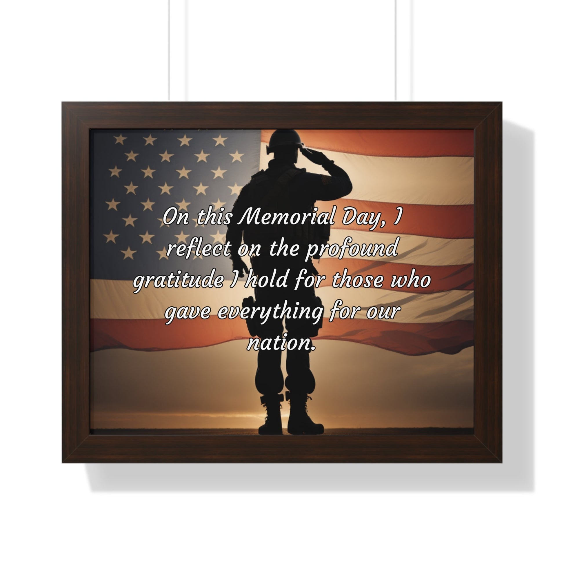 On this Memorial Day, I reflect on the profound gratitude I hold for those who gave everything for our nation - Memorial Day Framed Horizontal Poster