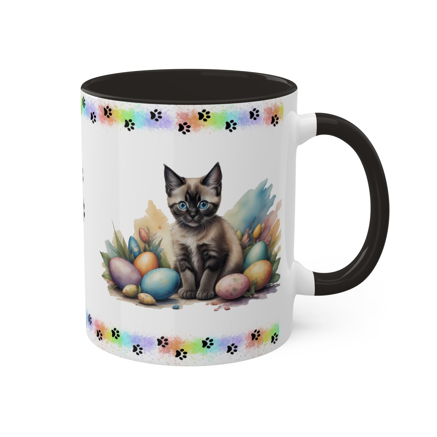 Siamese - Eggstra-Adorable Easter Kitten Two-Tone Coffee Mug, 11oz