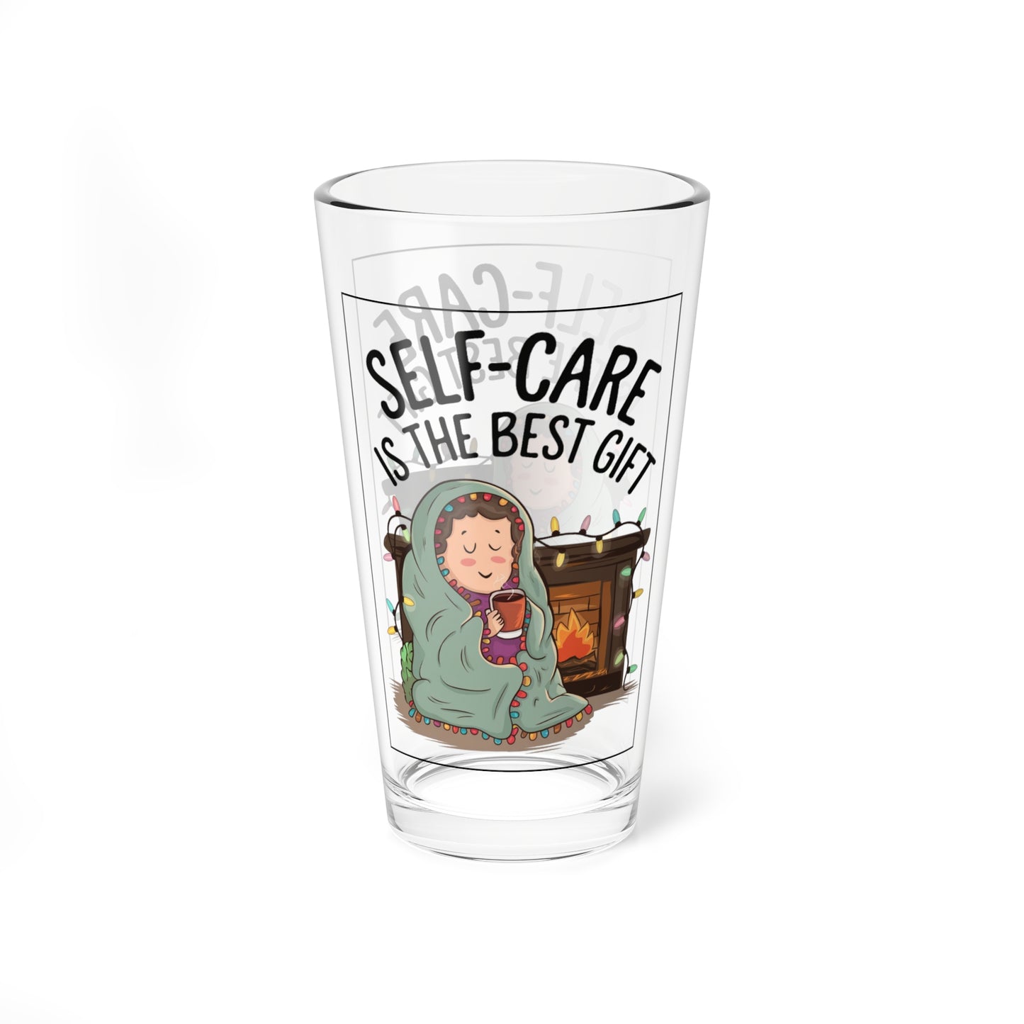 Self-Care Is The Best Gift, Christmas Pint Glass, 16oz