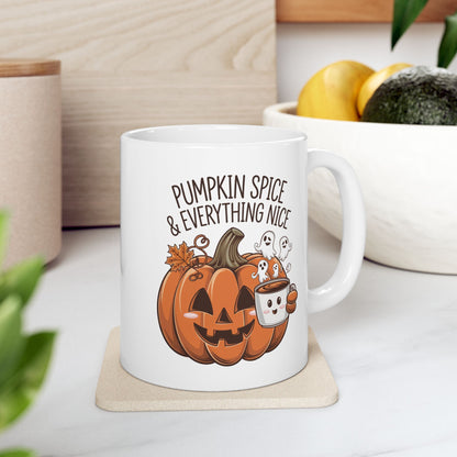 Pumpkin Spice & Everything Nice Ceramic Mug, (11oz, 15oz)