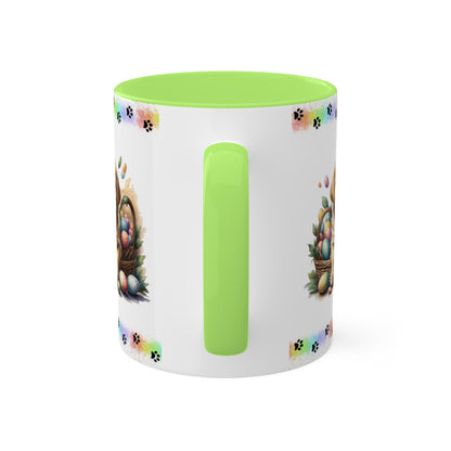 Golden Retriever - Eggstra-Adorable Easter Puppy Two-Tone Coffee Mug, 11oz