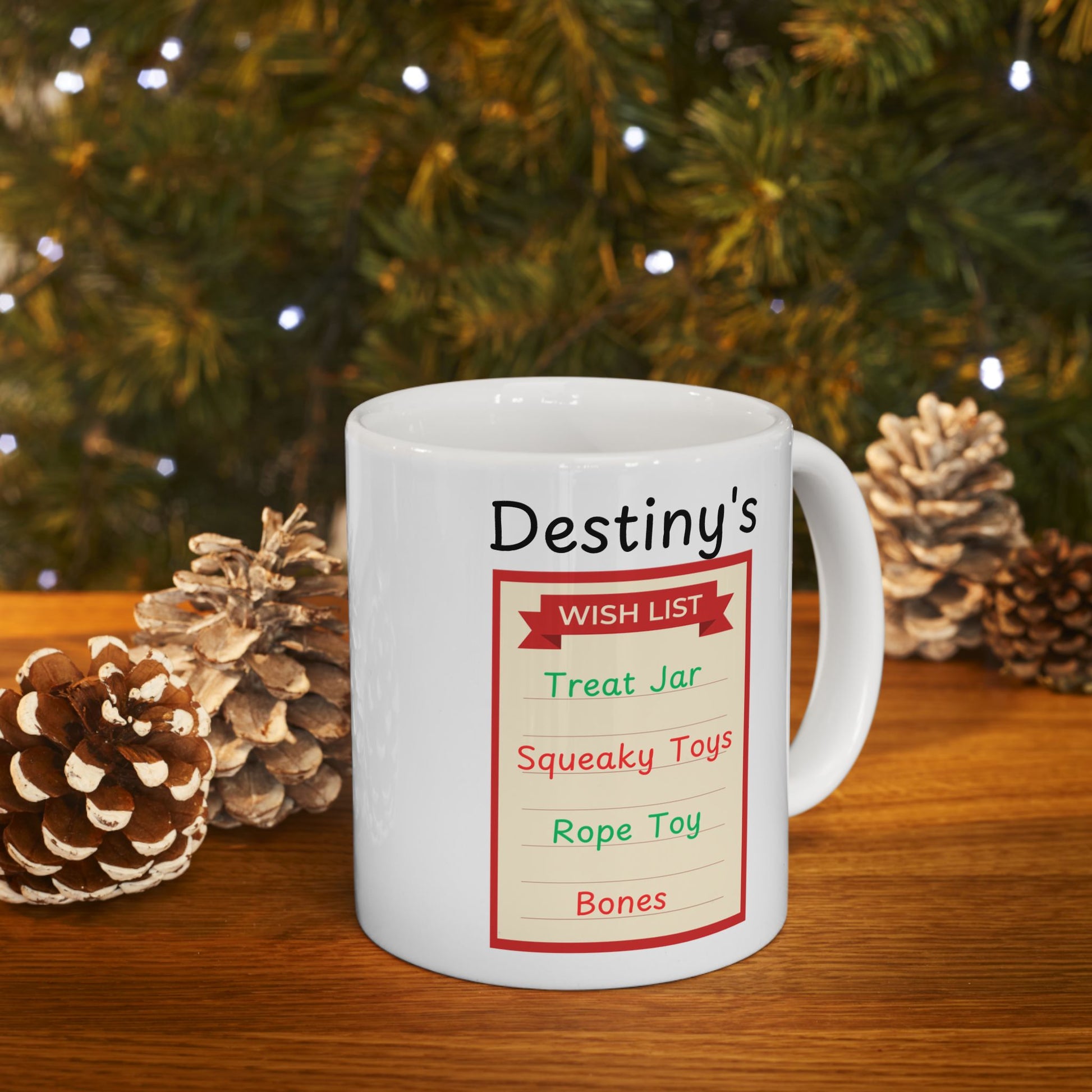 Doberman Pinscher (Red & Rust) Personalized Christmas Dog Anatomy Mug, Funny Holiday Gift for Dog Lovers, Festive Dog Breed Coffee Cup