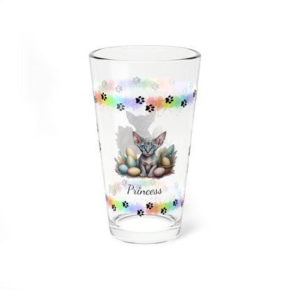 Sphynx Easter Kitten 16oz Pint Glass - Personalized Cat-Themed Gift, Mental Health Drinkware, Holiday Décor & Easter Celebration