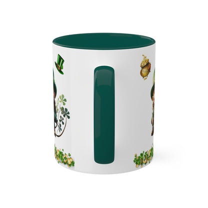 Mindful Leprechaun - St. Patrick's Day Two-Tone Coffee Mug