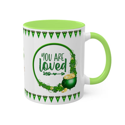 You Are Loved - Inspirational St. Patrick's Day Two-Tone Coffee Mug