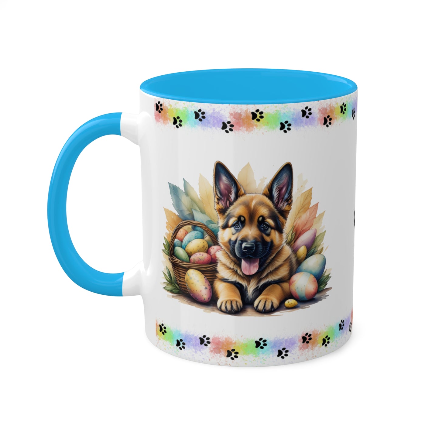 German Shepherd - Eggstra-Adorable Easter Puppy Two-Tone Coffee Mug, 11oz