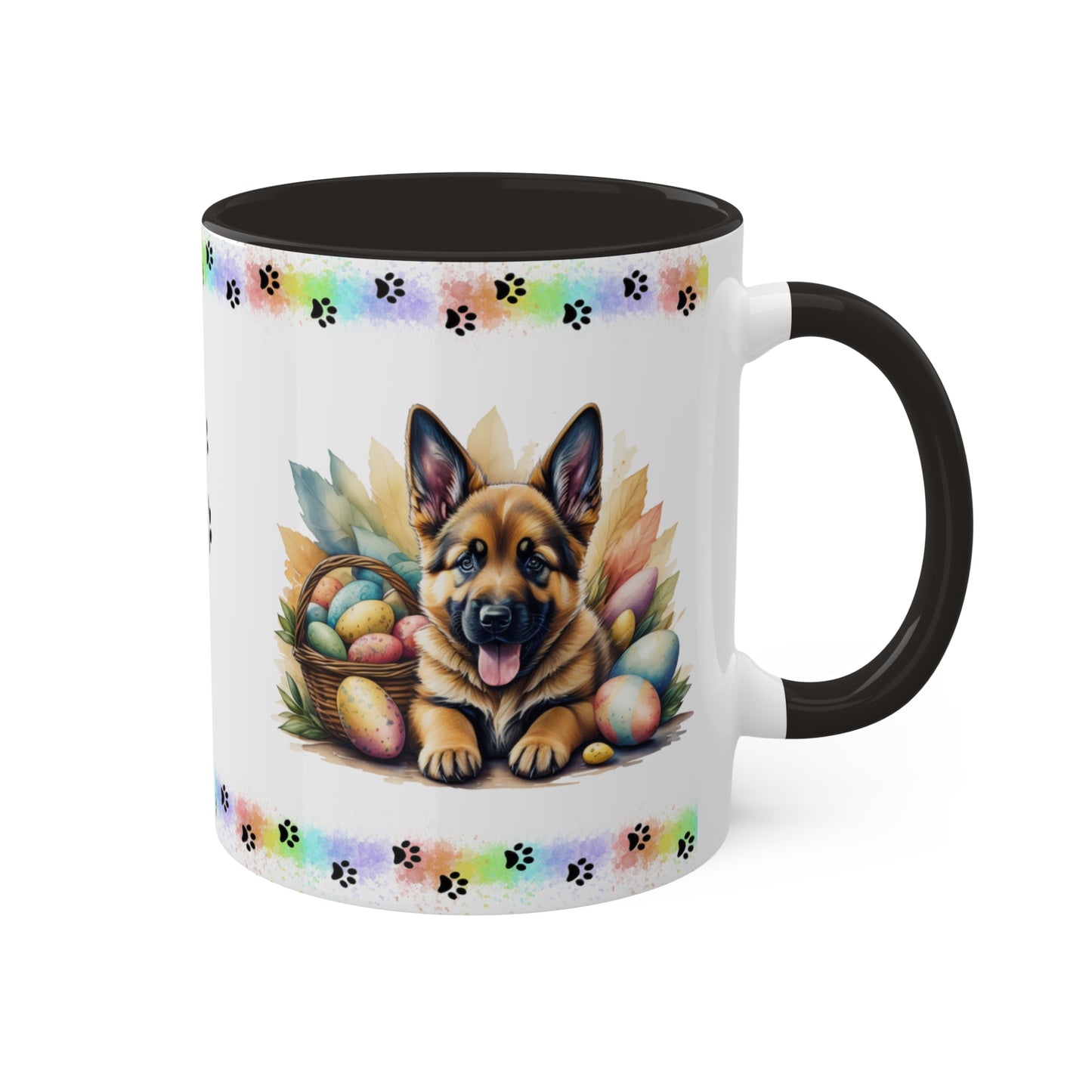 German Shepherd - Eggstra-Adorable Easter Puppy Two-Tone Coffee Mug, 11oz