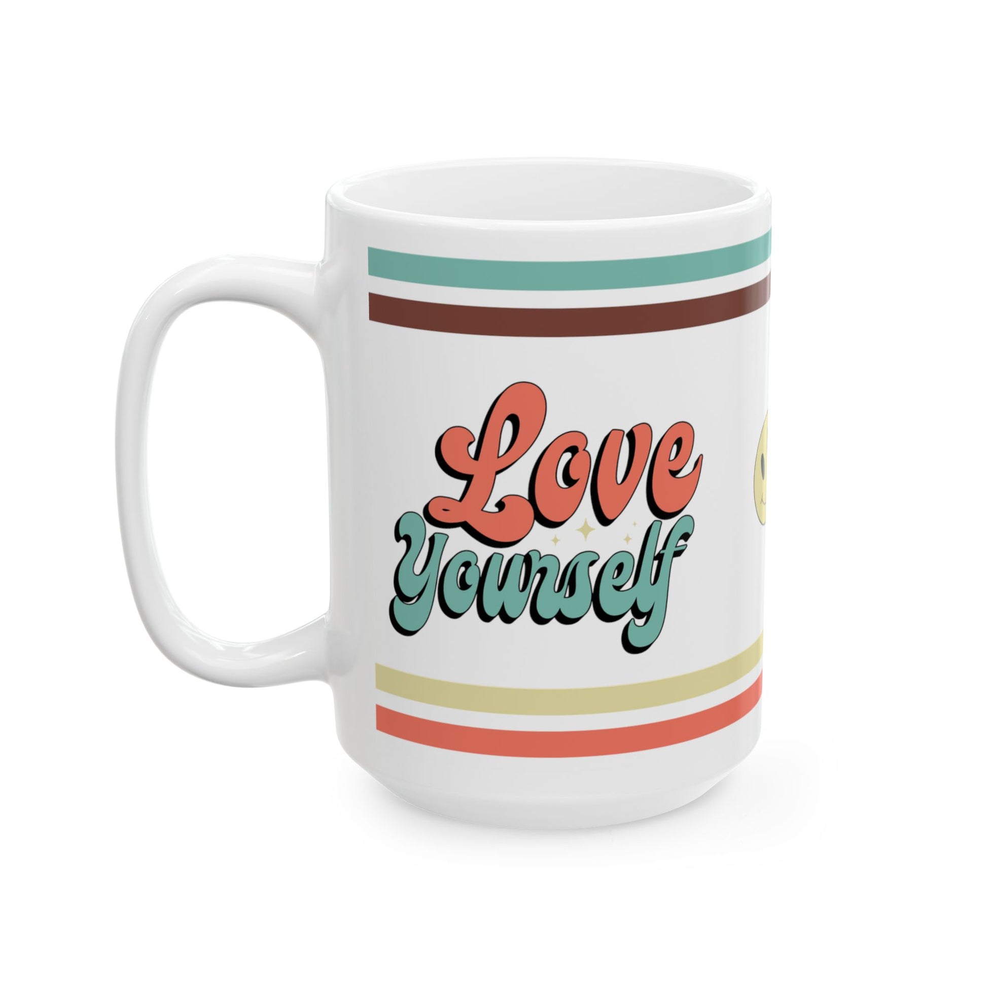 Love Yourself Retro Ceramic Mug, (11oz, 15oz)