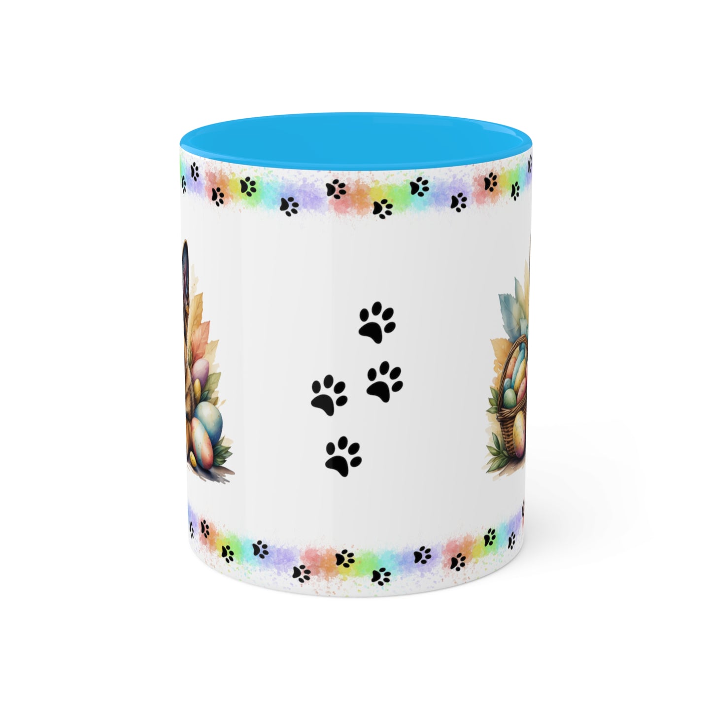 German Shepherd - Eggstra-Adorable Easter Puppy Two-Tone Coffee Mug, 11oz