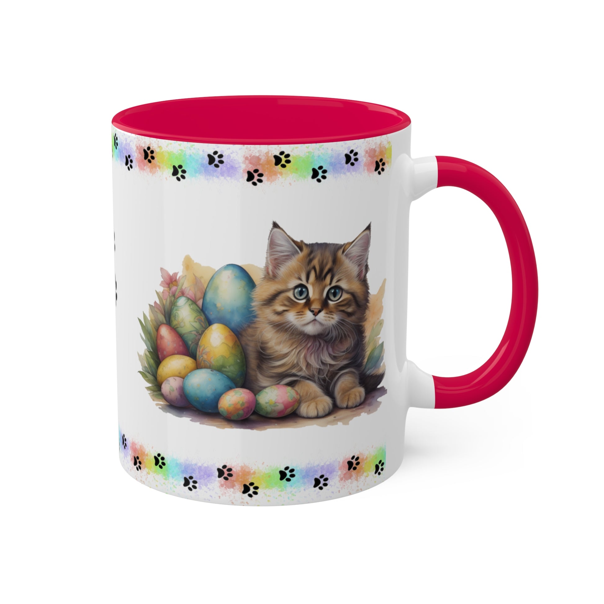 Siberian - Eggstra-Adorable Easter Kitten Two-Tone Coffee Mug, 11oz