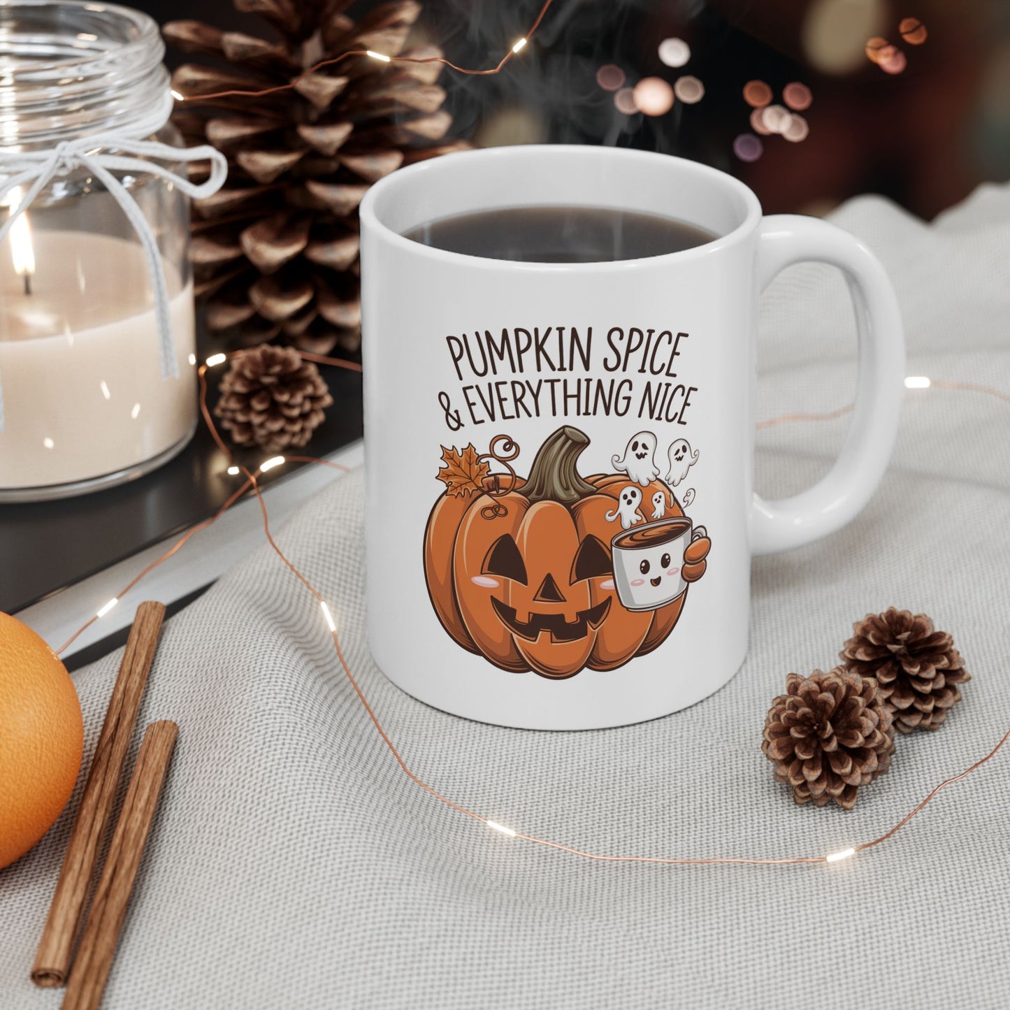 Pumpkin Spice & Everything Nice Ceramic Mug, (11oz, 15oz)