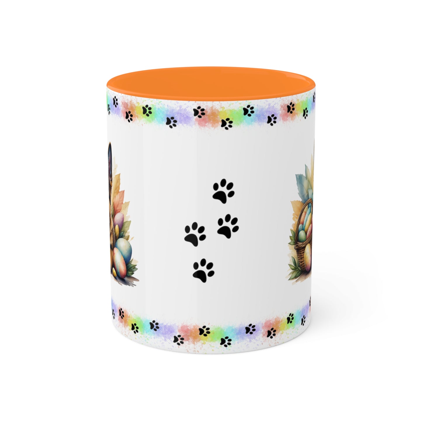 German Shepherd - Eggstra-Adorable Easter Puppy Two-Tone Coffee Mug, 11oz