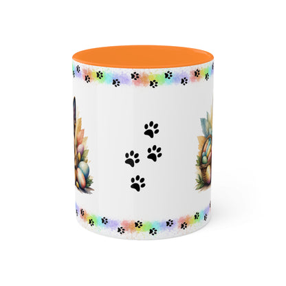 German Shepherd - Eggstra-Adorable Easter Puppy Two-Tone Coffee Mug, 11oz