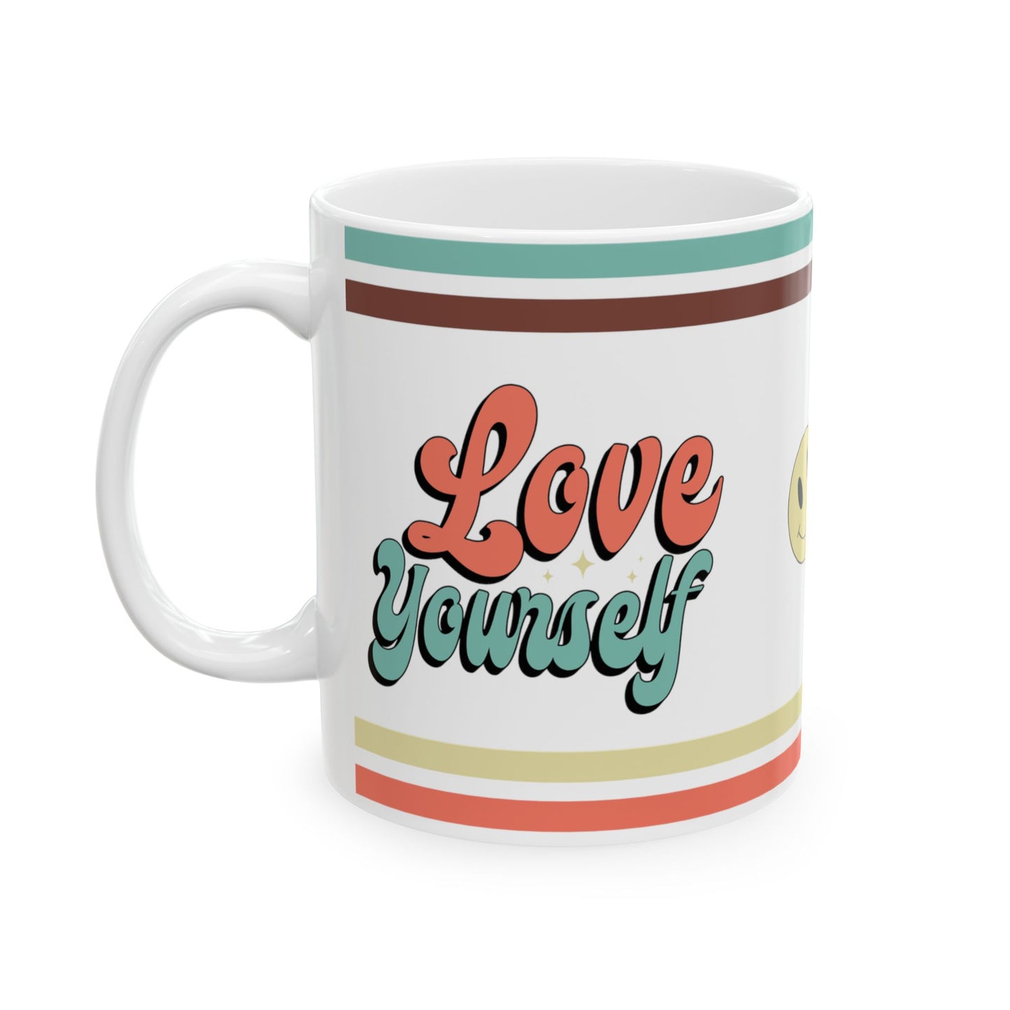 Love Yourself Retro Ceramic Mug, (11oz, 15oz)