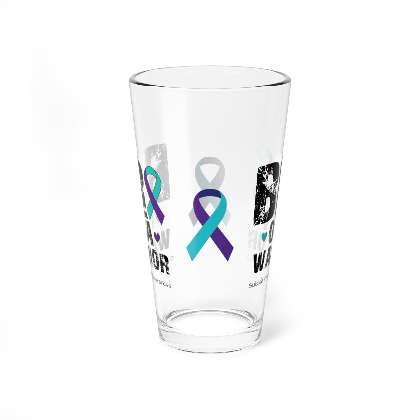 Bro of a Warrior - Suicide Prevention Awareness Warrior Pint Glass, 16oz