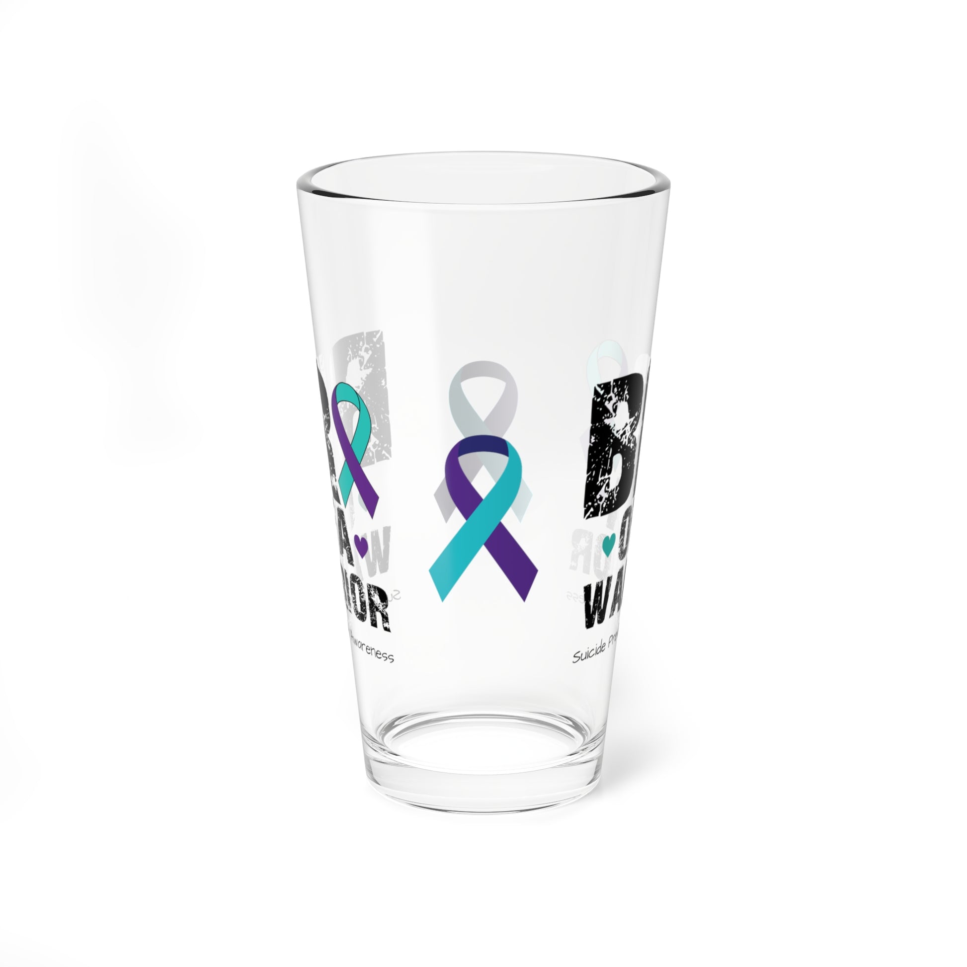 Bro of a Warrior - Suicide Prevention Awareness Warrior Pint Glass, 16oz