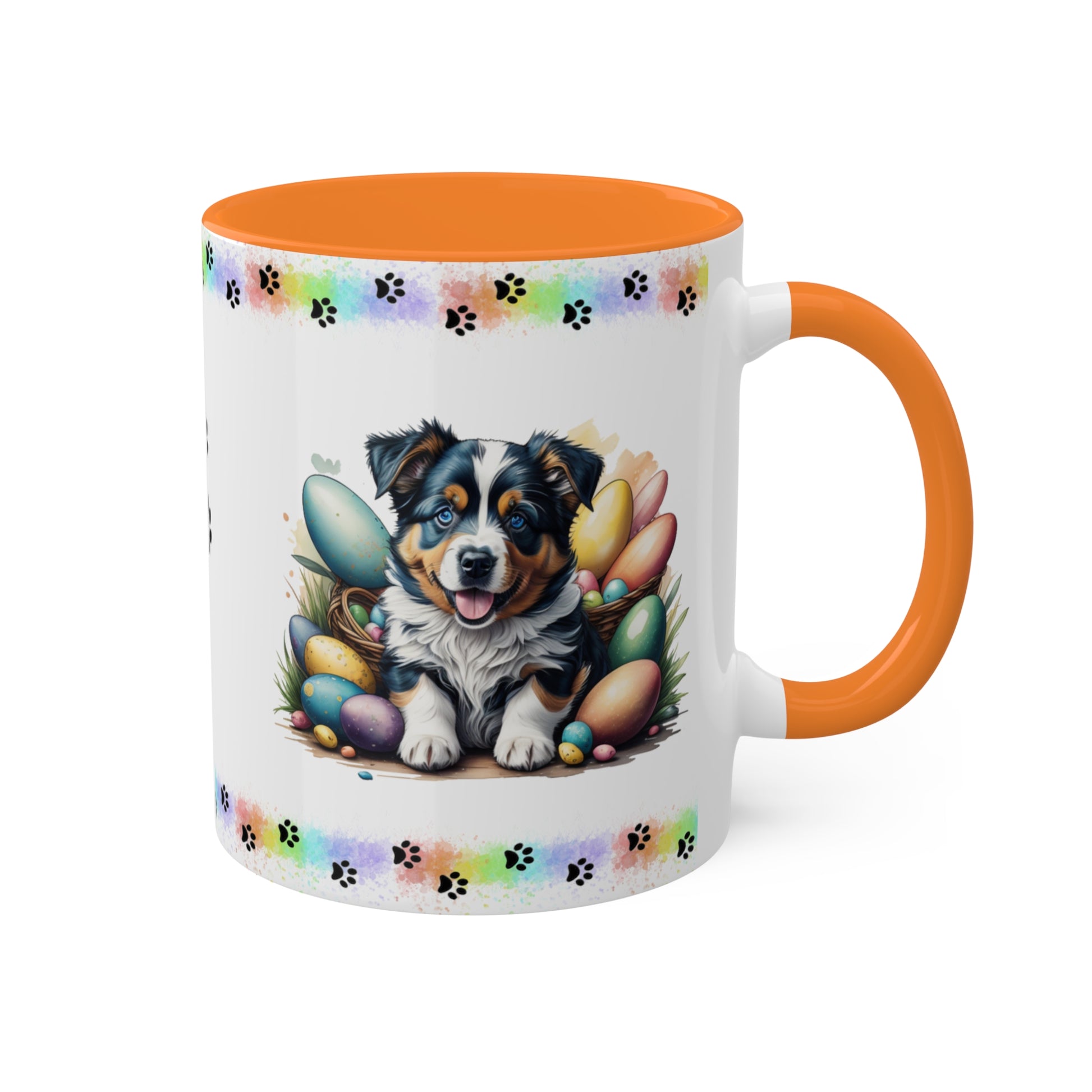 Australian Shepherd - Eggstra-Adorable Easter Puppy Two-Tone Coffee Mug, 11oz