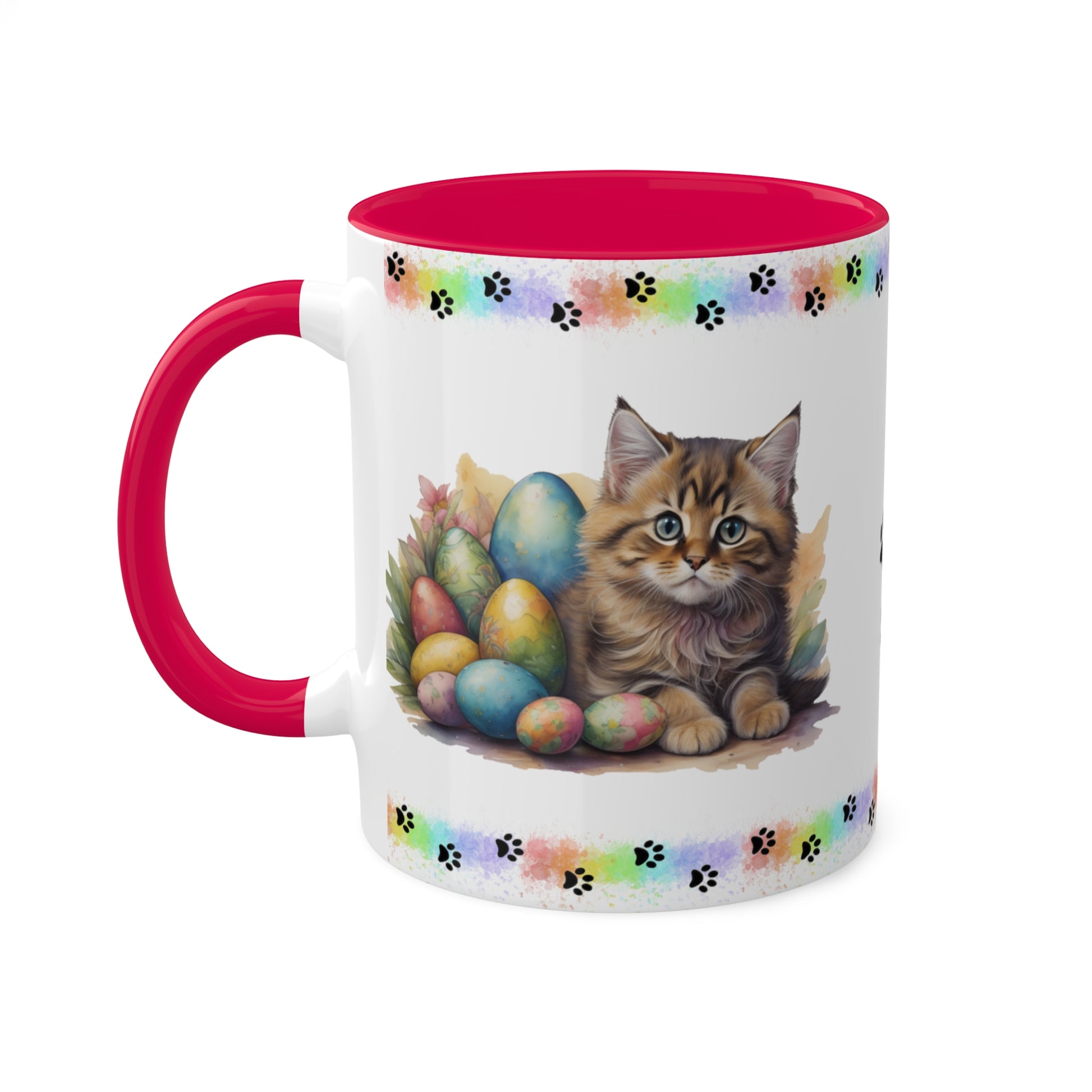 Siberian - Eggstra-Adorable Easter Kitten Two-Tone Coffee Mug, 11oz