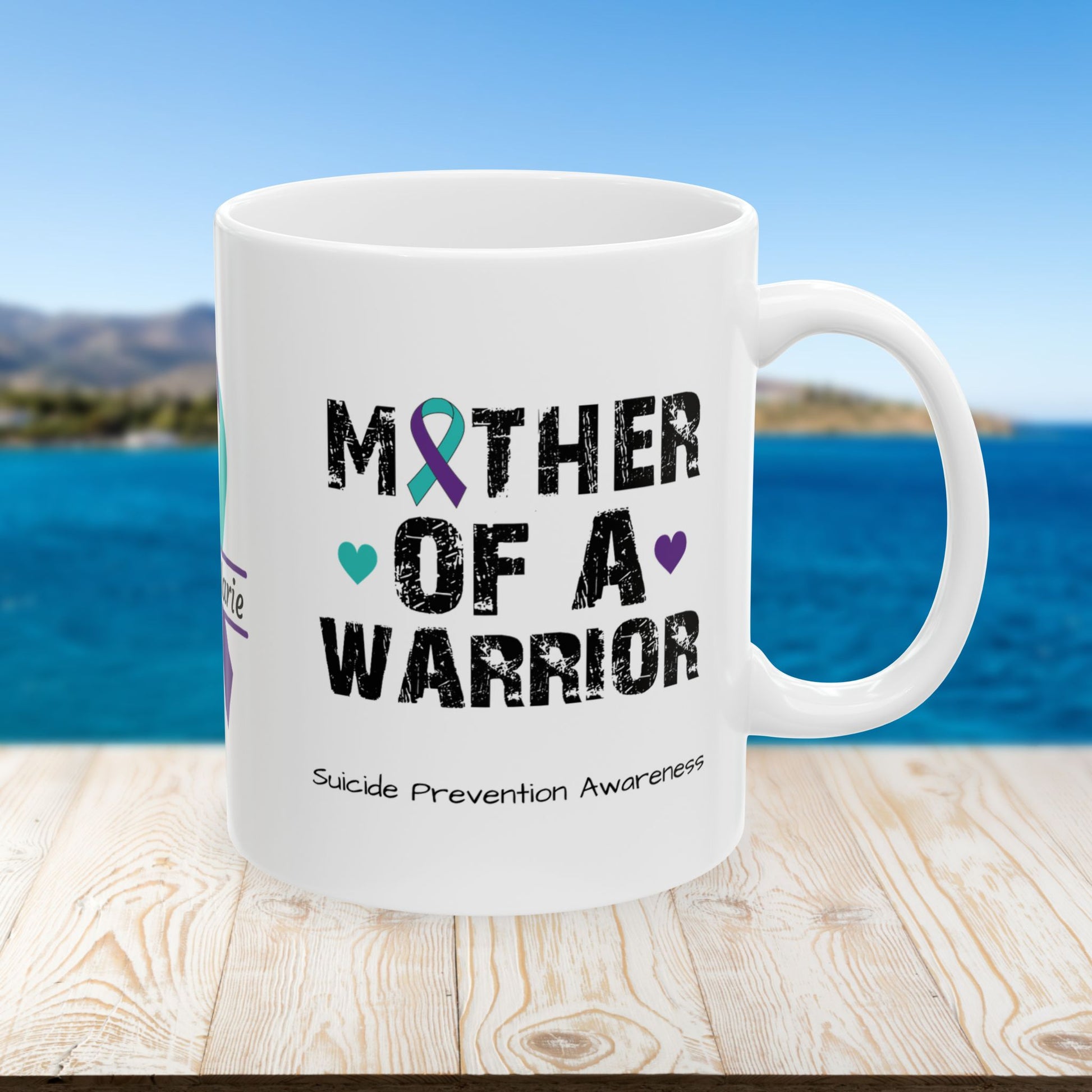 Mother of a Warrior - Personalized Suicide Prevention Awareness Gift, Empowerment and Resilience Ceramic Mug, Support for Survivors