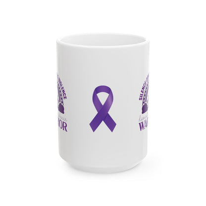 Silence Conceals Violence Domestic Violence Warrior Ceramic Mug, (11oz, 15oz)