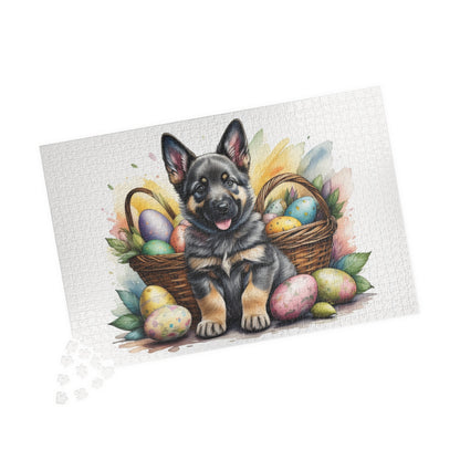 German Shepherd (Sable) Easter Puppy Puzzle - Dog Lovers, Mental Health Benefits, Holiday Fun, Mindfulness, Stress Relief, Festive Gift