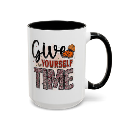 Give Yourself Time - Accent Coffee Mug (11, 15oz)