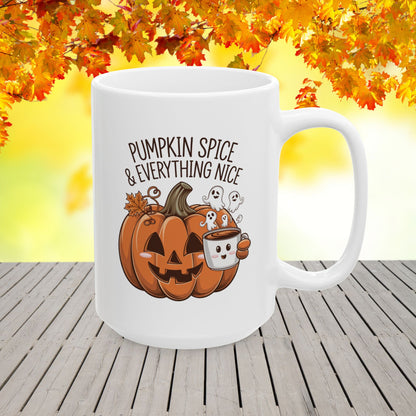 Pumpkin Spice & Everything Nice Ceramic Mug, (11oz, 15oz)