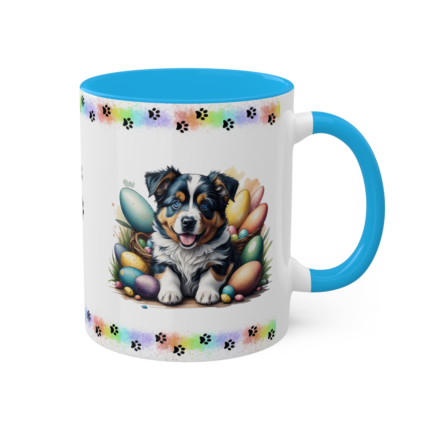 Australian Shepherd - Eggstra-Adorable Easter Puppy Two-Tone Coffee Mug, 11oz