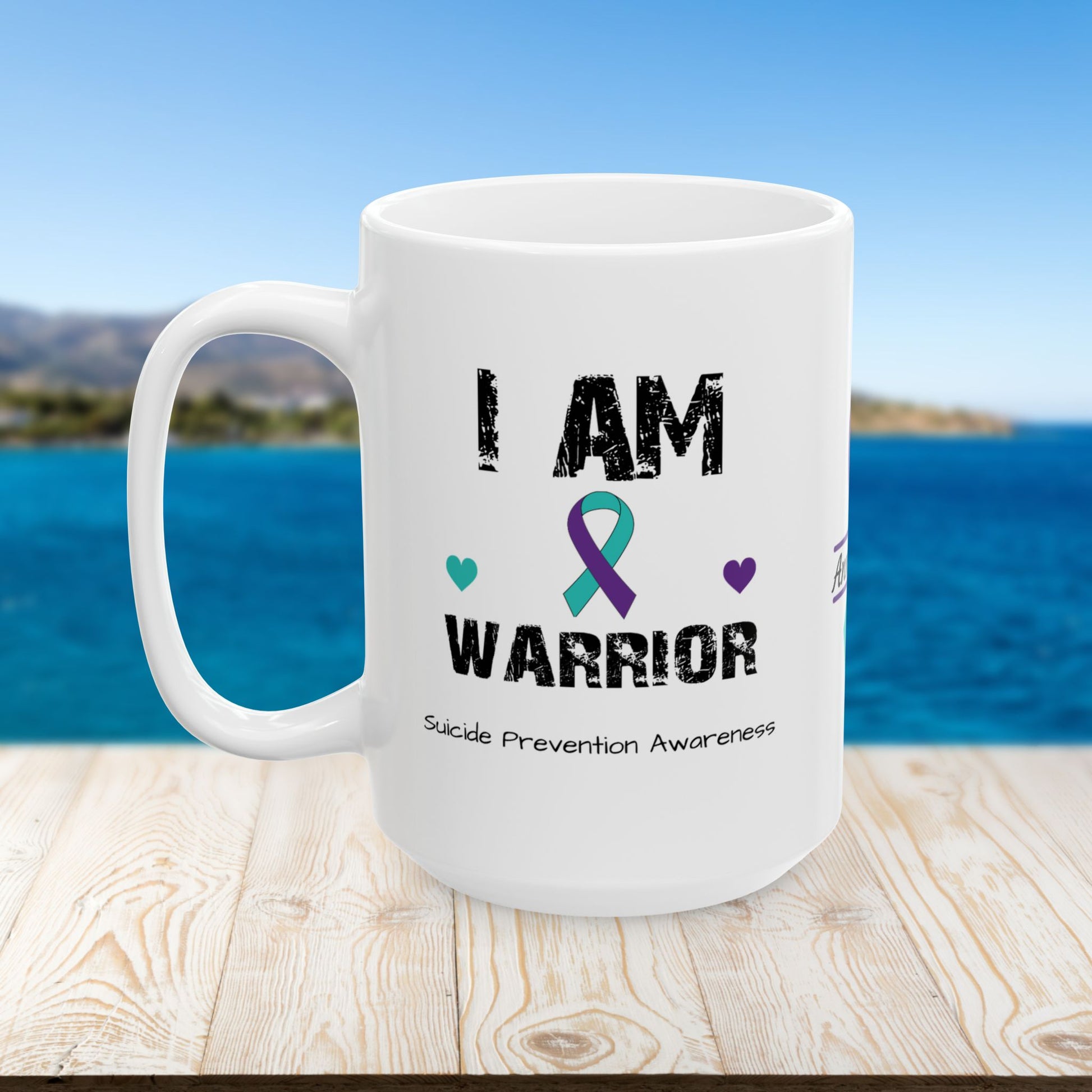 I am of a Warrior - Personalized Suicide Prevention Awareness Gift, Empowerment and Resilience Ceramic Mug, Support for Survivors