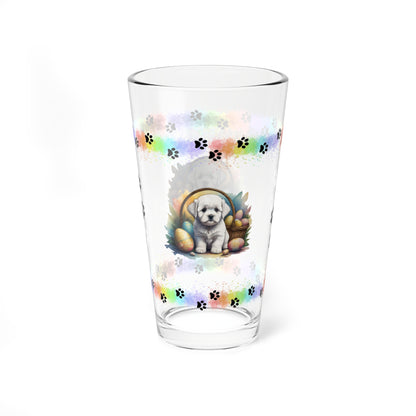 Bichon Frise - Pawsitively Joyful Easter Puppy - Pint Glass, 16oz