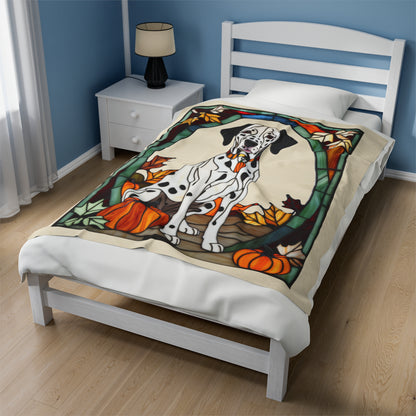 Dalmatian Dog Velveteen Plush Blanket - Pet Lover Gift, Dalmatian Pet Blanket, Dog Lover Gift