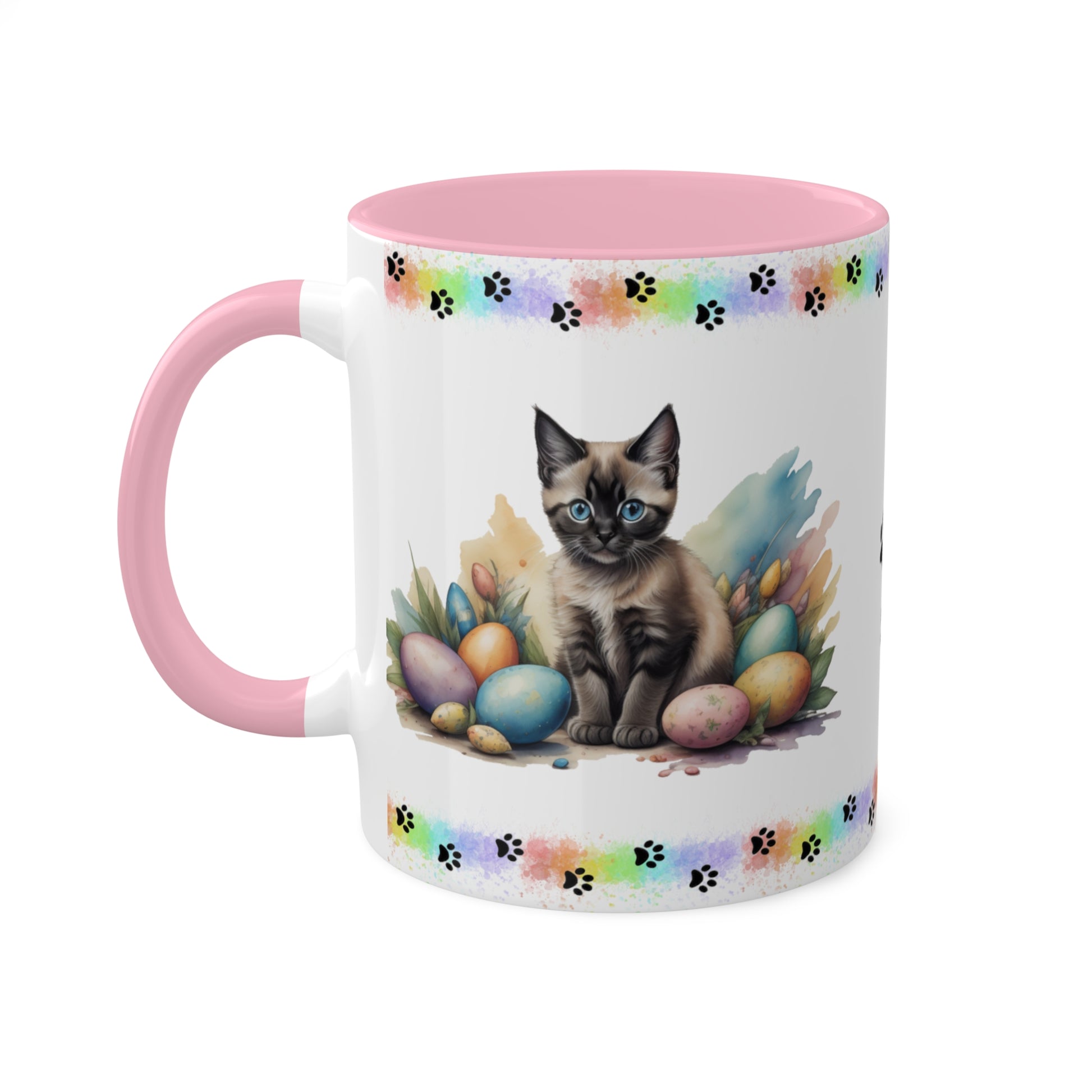 Siamese - Eggstra-Adorable Easter Kitten Two-Tone Coffee Mug, 11oz