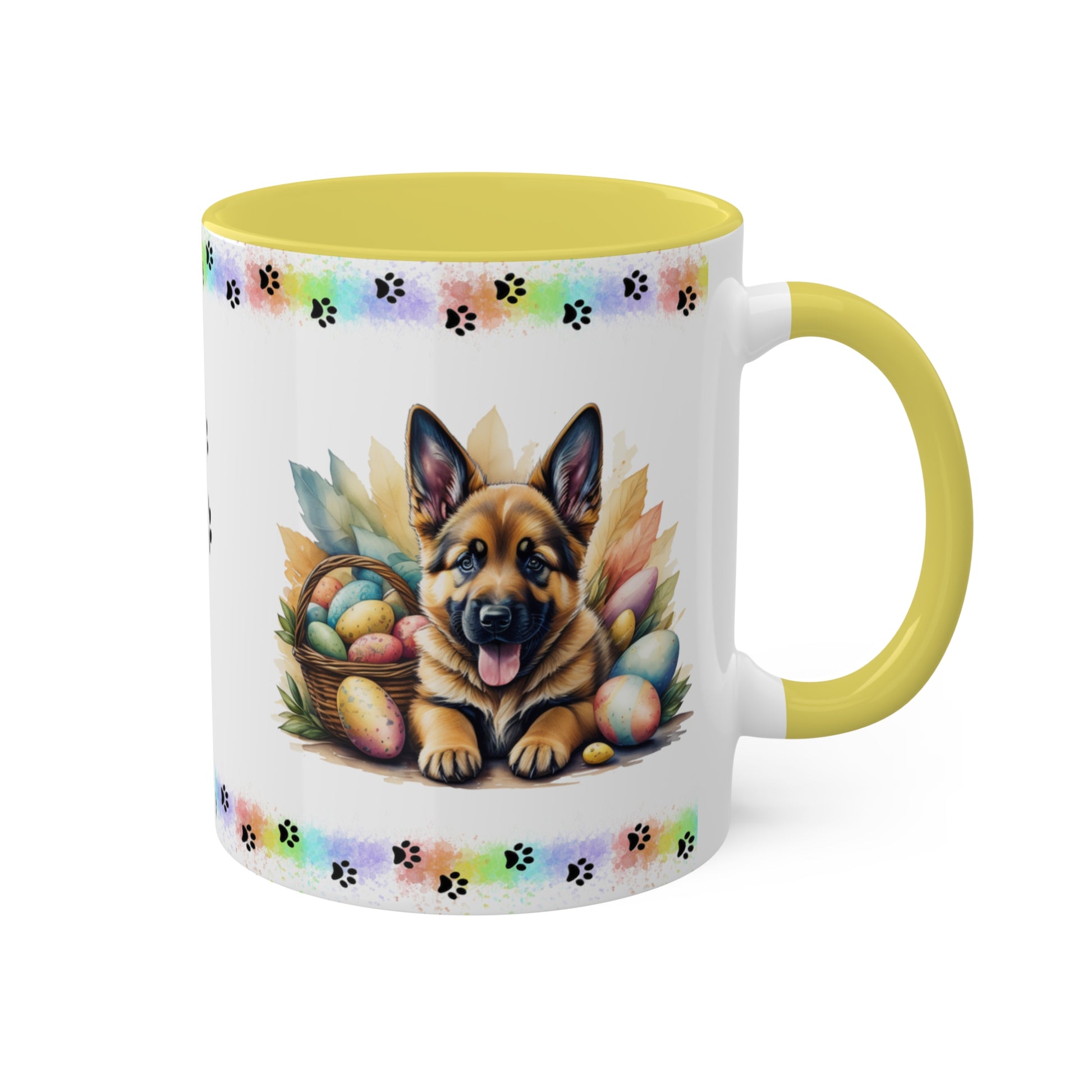 German Shepherd - Eggstra-Adorable Easter Puppy Two-Tone Coffee Mug, 11oz