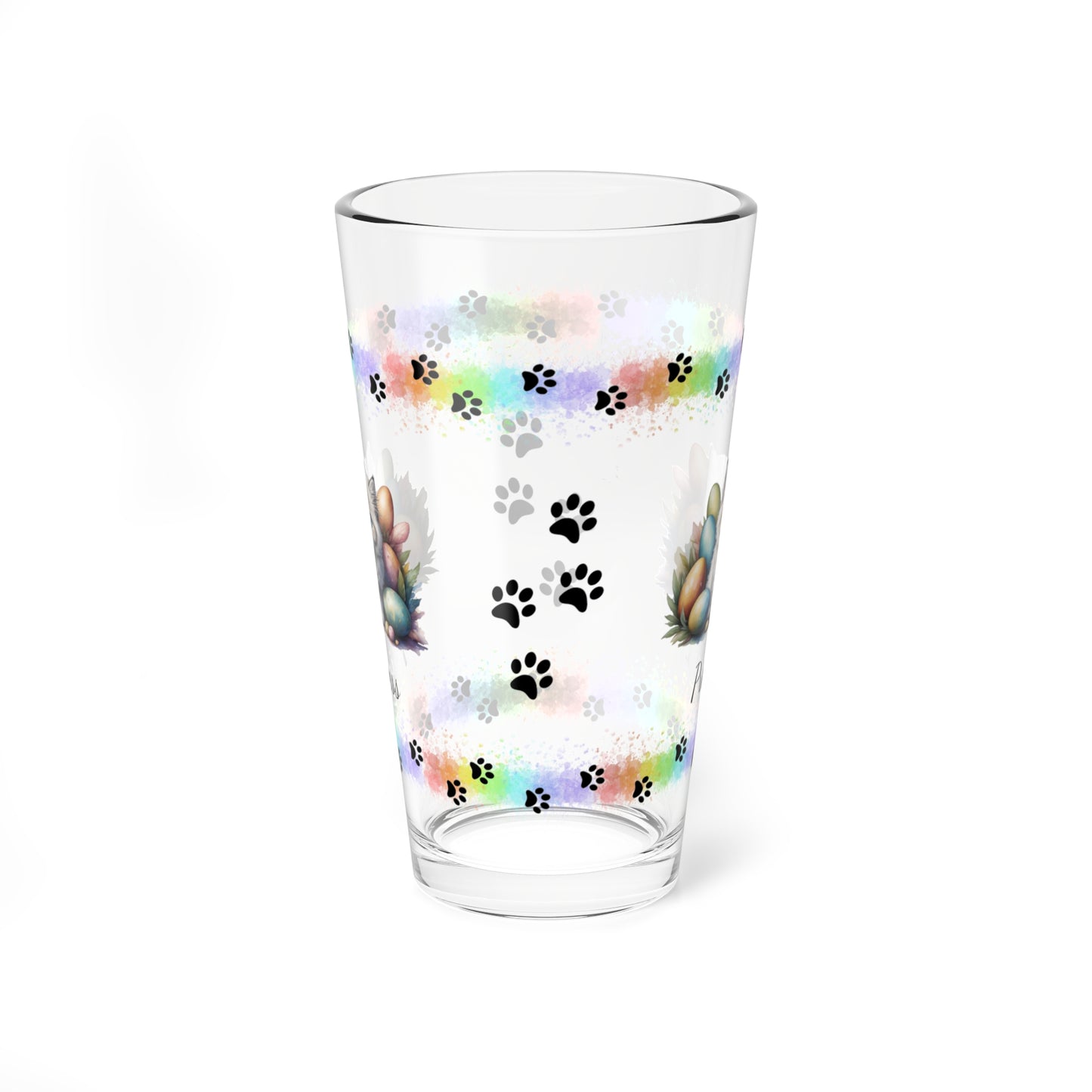 Persian Easter Kitten 16oz Pint Glass - Personalized Cat-Themed Gift, Mental Health Drinkware, Holiday Décor & Easter Celebration