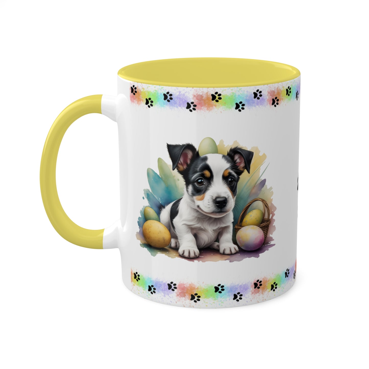 Jack Russel Terrier - Eggstra-Adorable Easter Puppy Two-Tone Coffee Mug, 11oz